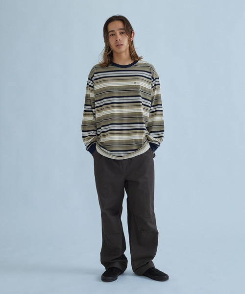 SILAS(サイラス)の「STRIPED L/S TEE(Tシャツ/カットソー・メンズ・グリーン/ネイビー・XL/L/M)」の10枚目の写真