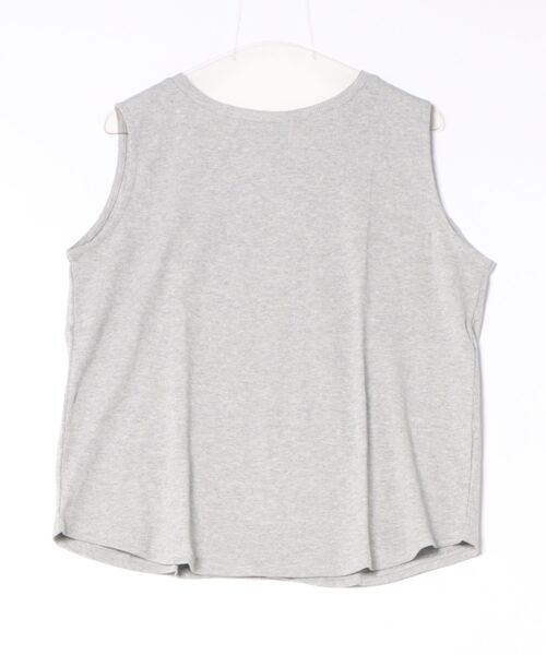 RCD（アールシーディー）の「2x2リブボートネックノースリーブ（Tシャツ/カットソー・レディース・杢グレー/オフホワイト/ブラック・LL/L/3L/M/4L）」の6枚目の写真