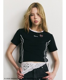 ビジューモチーフラインミニTシャツ