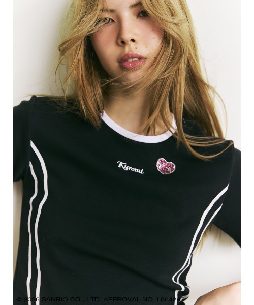 sanrio house(サンリオハウス)の「ビジューモチーフラインミニTシャツ(Tシャツ/カットソー・レディース・その他3/その他2/その他4・F)」の5枚目の写真