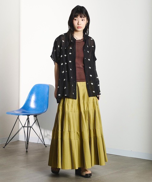 ROSE BUD（ローズバッド）の「EMBROIDERED SHIRT（シャツ/ブラウス・レディース・オフホワイト/ブラック・ONE SIZE）」の15枚目の写真