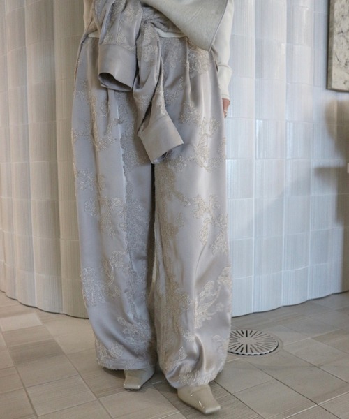 Ameri(�A����)��MOLE YARN EMBROIDERY SATIN PANTS(���̑��p���c)