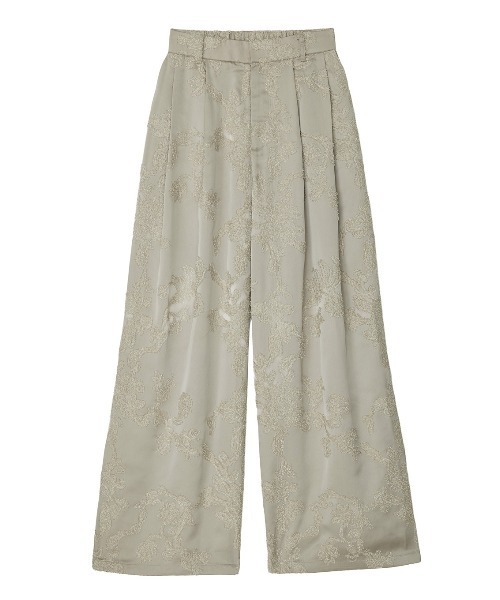 Ameri（アメリ）の「MOLE YARN EMBROIDERY SATIN PANTS（その他パンツ・レディース・ベージュ/ブラック/スカイブルー・MEDIUM/SMALL）」の4枚目の写真