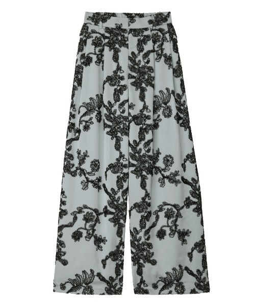 Ameri（アメリ）の「MOLE YARN EMBROIDERY SATIN PANTS（その他パンツ・レディース・ベージュ/ブラック/スカイブルー・MEDIUM/SMALL）」の5枚目の写真