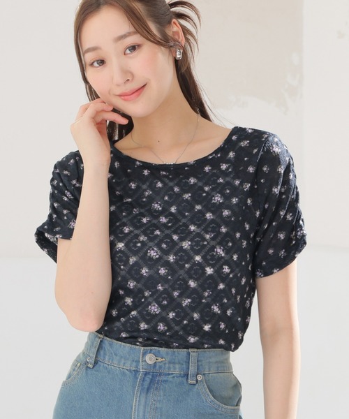 Honeys(ハニーズ)の「総レーストップス(Tシャツ/カットソー・レディース・ホワイト系その他2/ブラウン系その他2/ネイビー系1・L/M/S)」の3枚目の写真