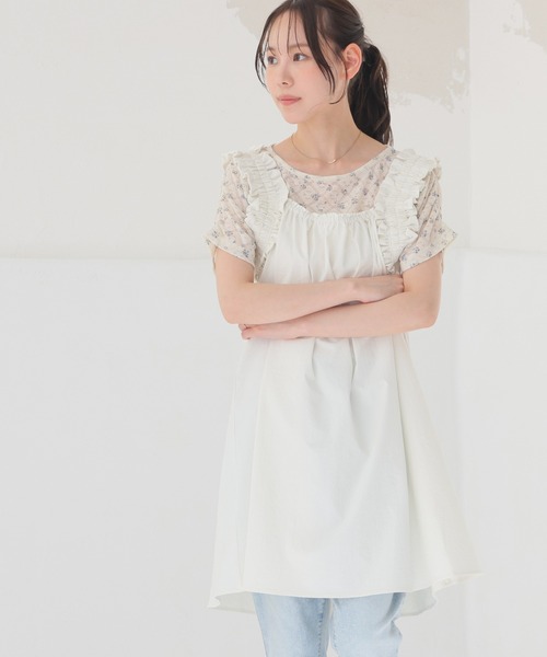 Honeys(ハニーズ)の「総レーストップス(Tシャツ/カットソー・レディース・ホワイト系その他2/ブラウン系その他2/ネイビー系1・L/M/S)」の6枚目の写真