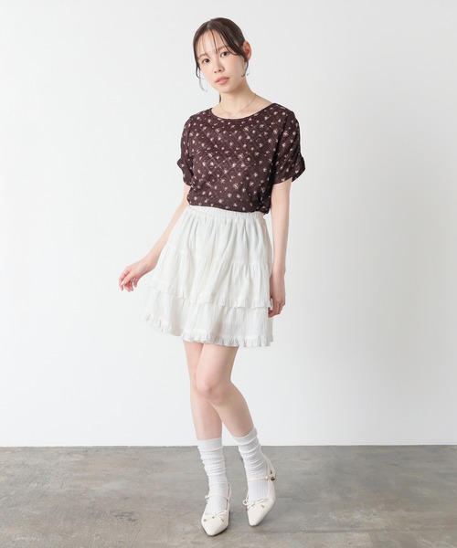 Honeys(ハニーズ)の「総レーストップス(Tシャツ/カットソー・レディース・ホワイト系その他2/ブラウン系その他2/ネイビー系1・L/M/S)」の12枚目の写真