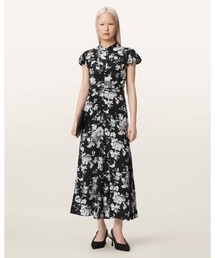 ALLSAINTS | LOLITA SHORT SLEEVE FLORAL MIDI DRESS | LOLITA 半袖 フローラル ミディ ドレス・ワンピース(ワンピース)