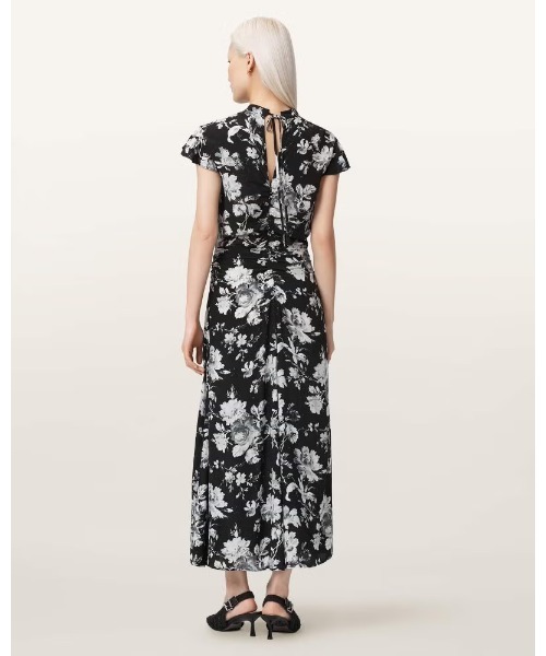 ALLSAINTS(オールセインツ)の「LOLITA SHORT SLEEVE FLORAL MIDI DRESS | LOLITA 半袖 フローラル ミディ ドレス・ワンピース(ワンピース・レディース・ブラック系その他・10/8/6)」の6枚目の写真