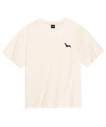 OKSTAR（オクスター）の「クールコットンオーバーサイズダックスフンド刺繍半袖Tシャツ（Tシャツ/カットソー）」