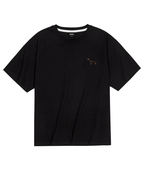 OKSTAR(オクスター)の「クールコットンオーバーサイズダックスフンド刺繍半袖Tシャツ(Tシャツ/カットソー・レディース・クリーム/ブラック/ホワイト/ダークグリーン・LARGE/MEDIUM/SMALL/X-LARGE/XX-LARGE)」の7枚目の写真