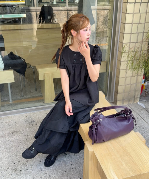 MILLO WOMEN（ミロウーマン）の「テクスチャーパフブラウス[ブラック]（シャツ/ブラウス・レディース・その他・SMALL/MEDIUM）」の2枚目の写真
