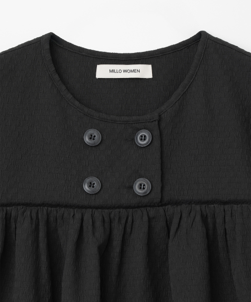 MILLO WOMEN（ミロウーマン）の「テクスチャーパフブラウス[ブラック]（シャツ/ブラウス・レディース・その他・SMALL/MEDIUM）」の5枚目の写真