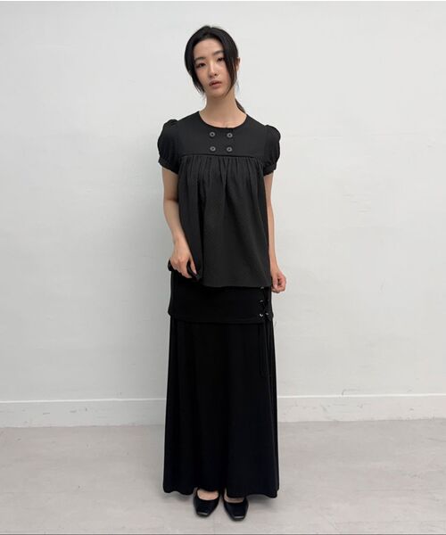 MILLO WOMEN（ミロウーマン）の「テクスチャーパフブラウス[ブラック]（シャツ/ブラウス・レディース・その他・SMALL/MEDIUM）」の9枚目の写真