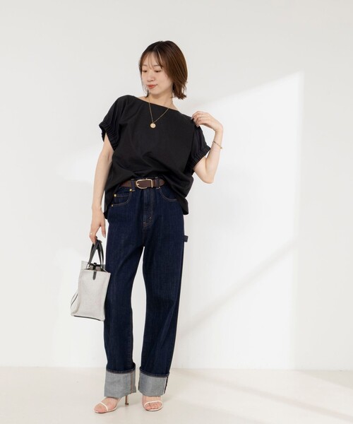 NOLLEY’S(ノーリーズ)の「《セットアップ対応》ウォッシャブルエクセルテックタンブラーギャザーフレンチスリーブブラウス(シャツ/ブラウス・レディース・ベージュ/ホワイト/ブラック・FREE)」の7枚目の写真