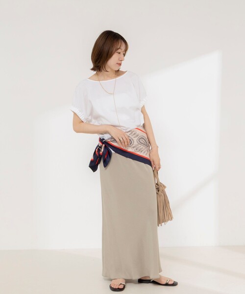 NOLLEY’S(ノーリーズ)の「《セットアップ対応》ウォッシャブルエクセルテックタンブラーギャザーフレンチスリーブブラウス(シャツ/ブラウス・レディース・ベージュ/ホワイト/ブラック・FREE)」の15枚目の写真