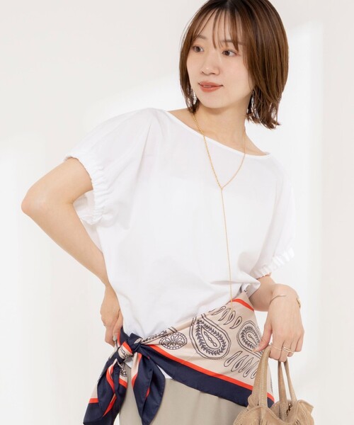 NOLLEY’S(ノーリーズ)の「《セットアップ対応》ウォッシャブルエクセルテックタンブラーギャザーフレンチスリーブブラウス(シャツ/ブラウス・レディース・ベージュ/ホワイト/ブラック・FREE)」の16枚目の写真