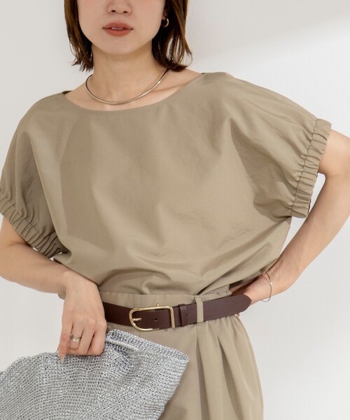 NOLLEY’S(ノーリーズ)の「《セットアップ対応》ウォッシャブルエクセルテックタンブラーギャザーフレンチスリーブブラウス(シャツ/ブラウス・レディース・ベージュ/ホワイト/ブラック・FREE)」の22枚目の写真