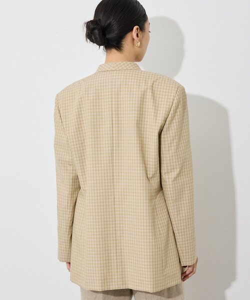Whim Gazette(ウィムガゼット)の「ギンガムチェックジャケット/セットアップ可(テーラードジャケット・レディース・ベージュ/ブラック・FREE)」の16枚目の写真