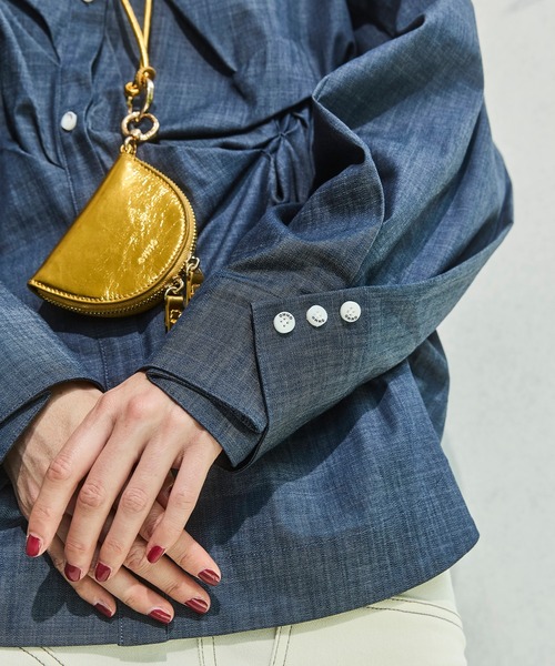 OMMO（オーエムエムオー）の「PINCH TUCK SH（シャツ/ブラウス・レディース・インディゴブルー/ブルー系その他/ホワイト・F）」の18枚目の写真