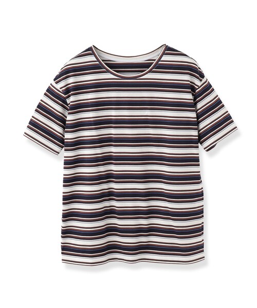 INDIVI(インディヴィ)の「【ゆったり/着映え】ボーダーリラクシーTシャツ(Tシャツ/カットソー・レディース・ブルー系その他7/ブラック系2・34/15 /13/05/38)」の3枚目の写真