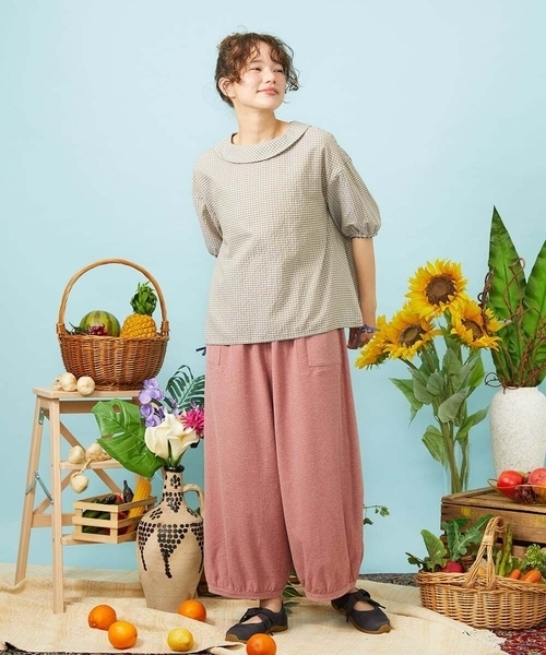 Jocomomola(ホコモモラ)の「Relieve ロールカラーギンガムチェックブラウス(シャツ/ブラウス・レディース・ブラック/イエロー・40)」の10枚目の写真