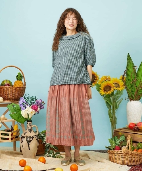 Jocomomola(ホコモモラ)の「Relieve ロールカラーギンガムチェックブラウス(シャツ/ブラウス・レディース・ブラック/イエロー・40)」の20枚目の写真