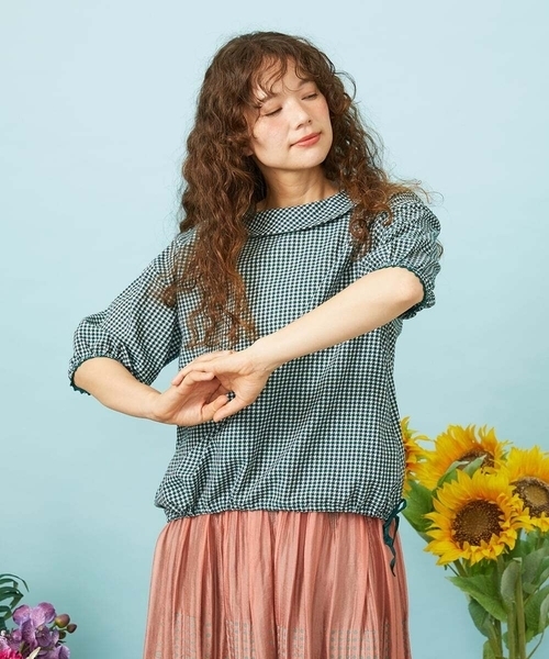 Jocomomola(ホコモモラ)の「Relieve ロールカラーギンガムチェックブラウス(シャツ/ブラウス・レディース・ブラック/イエロー・40)」の16枚目の写真
