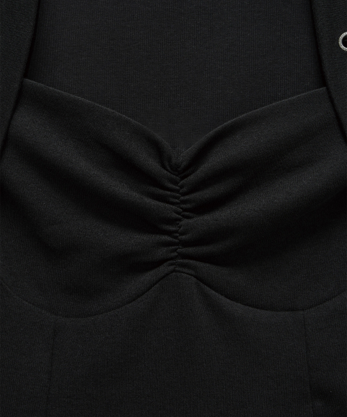 ETRE AU SOMMET（エトレオソメ）の「Shirring Eyelet Bolero Top (Black)（Tシャツ/カットソー・レディース・ブラック・FREE）」の6枚目の写真