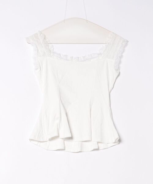 M DOLLY(エムドリー)の「Lace ellery peplum tops / レースエラリーペプラムトップス(タンクトップ・レディース・ホワイト/ピンク・FREE)」の20枚目の写真