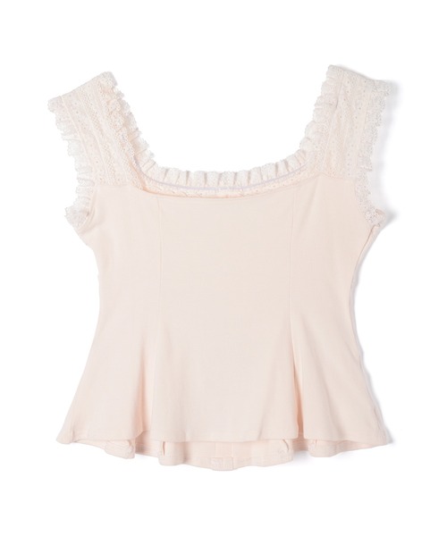 M DOLLY(エムドリー)の「Lace ellery peplum tops / レースエラリーペプラムトップス(タンクトップ・レディース・ホワイト/ピンク・FREE)」の19枚目の写真