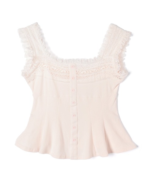 M DOLLY(エムドリー)の「Lace ellery peplum tops / レースエラリーペプラムトップス(タンクトップ・レディース・ホワイト/ピンク・FREE)」の18枚目の写真