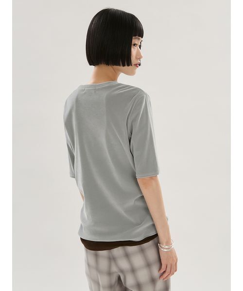 emmi（エミ）の「フロッキーチュールハーフスリーブカットソー（Tシャツ/カットソー・レディース・オレンジ/ブラウン/ミント・F）」の6枚目の写真