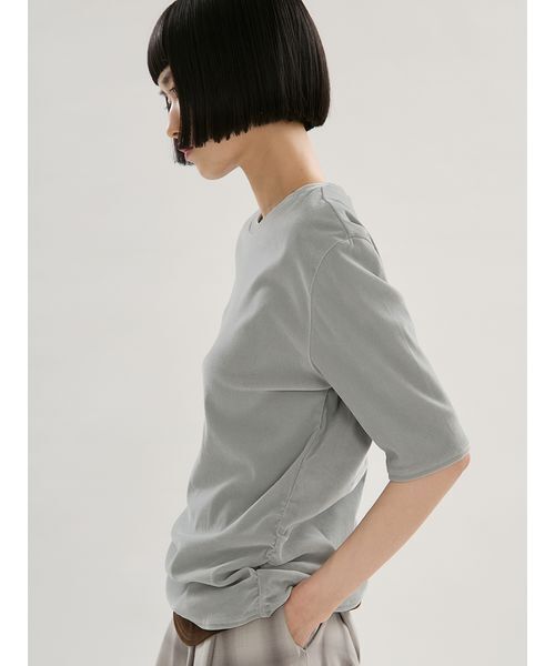 emmi（エミ）の「フロッキーチュールハーフスリーブカットソー（Tシャツ/カットソー・レディース・オレンジ/ブラウン/ミント・F）」の7枚目の写真