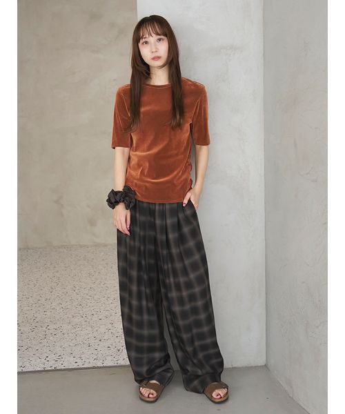 emmi（エミ）の「フロッキーチュールハーフスリーブカットソー（Tシャツ/カットソー・レディース・オレンジ/ブラウン/ミント・F）」の14枚目の写真