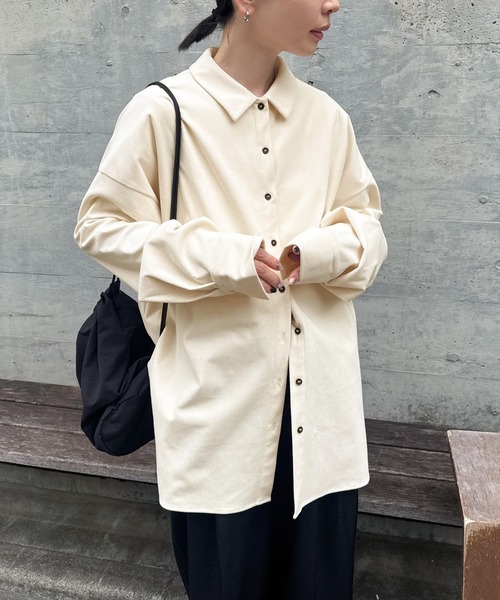 select MOCA by son(セレクトモカバイソン)の「コーデュロイオーバーシャツ【by SON】(シャツ/ブラウス・レディース・ブラック/ブラウン/アイボリー・FREE)」の1枚目の写真