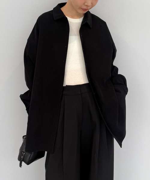select MOCA by son(セレクトモカバイソン)の「コーデュロイオーバーシャツ【by SON】(シャツ/ブラウス・レディース・ブラック/ブラウン/アイボリー・FREE)」の2枚目の写真