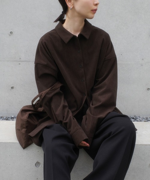 select MOCA by son(セレクトモカバイソン)の「コーデュロイオーバーシャツ【by SON】(シャツ/ブラウス・レディース・ブラック/ブラウン/アイボリー・FREE)」の14枚目の写真