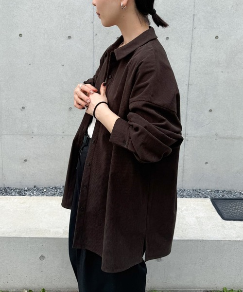 select MOCA by son(セレクトモカバイソン)の「コーデュロイオーバーシャツ【by SON】(シャツ/ブラウス・レディース・ブラック/ブラウン/アイボリー・FREE)」の18枚目の写真