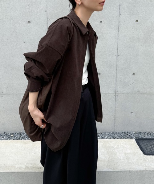 select MOCA by son(セレクトモカバイソン)の「コーデュロイオーバーシャツ【by SON】(シャツ/ブラウス・レディース・ブラック/ブラウン/アイボリー・FREE)」の15枚目の写真