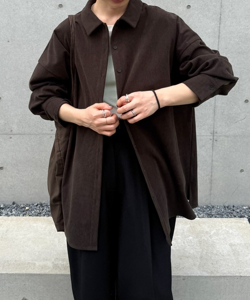 select MOCA by son(セレクトモカバイソン)の「コーデュロイオーバーシャツ【by SON】(シャツ/ブラウス・レディース・ブラック/ブラウン/アイボリー・FREE)」の16枚目の写真