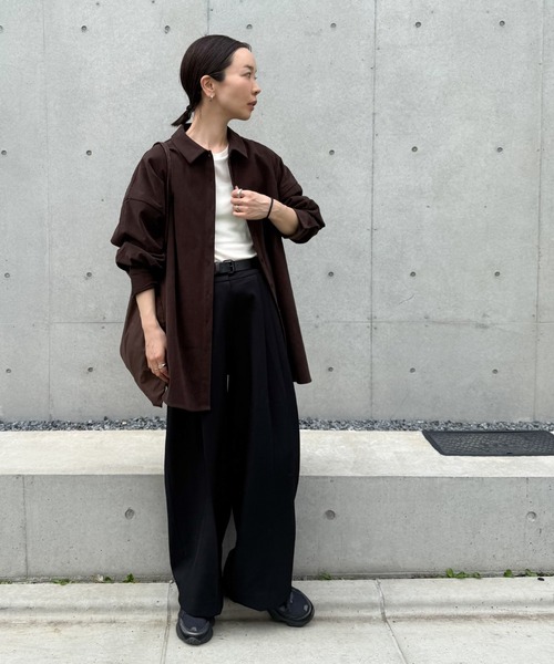 select MOCA by son(セレクトモカバイソン)の「コーデュロイオーバーシャツ【by SON】(シャツ/ブラウス・レディース・ブラック/ブラウン/アイボリー・FREE)」の17枚目の写真