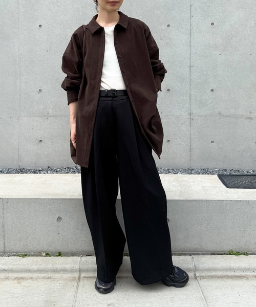 select MOCA by son(セレクトモカバイソン)の「コーデュロイオーバーシャツ【by SON】(シャツ/ブラウス・レディース・ブラック/ブラウン/アイボリー・FREE)」の5枚目の写真