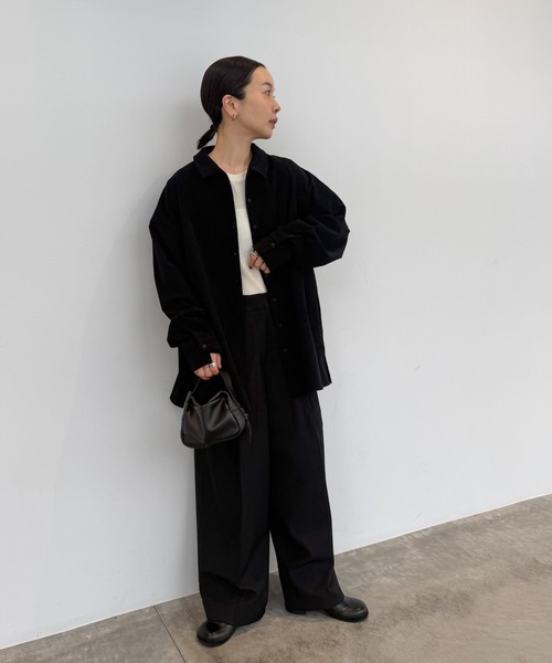 select MOCA by son(セレクトモカバイソン)の「コーデュロイオーバーシャツ【by SON】(シャツ/ブラウス・レディース・ブラック/ブラウン/アイボリー・FREE)」の6枚目の写真