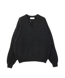 Extra Wool Minimal Skipper Rib Knit Pullover