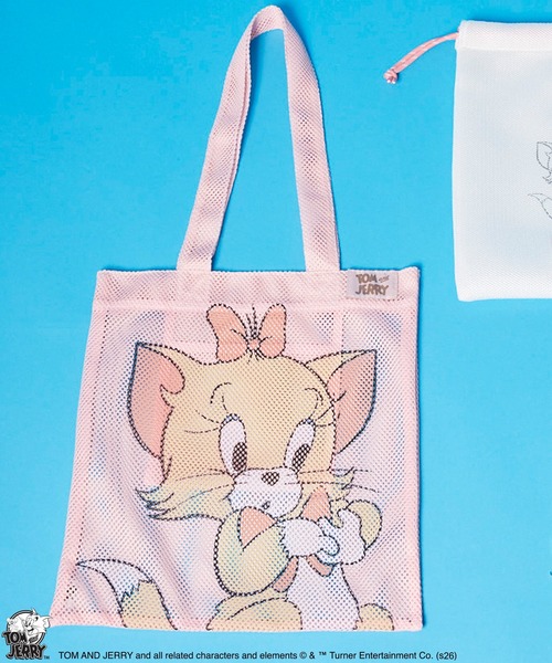 Tom＆Jerry（トムアンドジェリー）の「【公式】TOM and JERRY　フレンズポップメッシュトート（トートバッグ・レディース・ピンク/ブルー/イエロー/アイボリー/グレー/グリーン・FREE）」の16枚目の写真