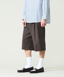 CAHLUMN/カウラム Cotton Linen 2 Tuck Chino Shorts/コットン リネン