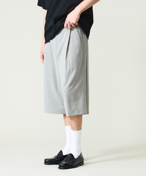 ABAHOUSE(アバハウス)の「TRシャンブレー バギーショーツ / ワイドショートパンツ(その他パンツ・メンズ・インディゴブルー/グレイッシュベージュ/ブラウン・46/48)」の5枚目の写真