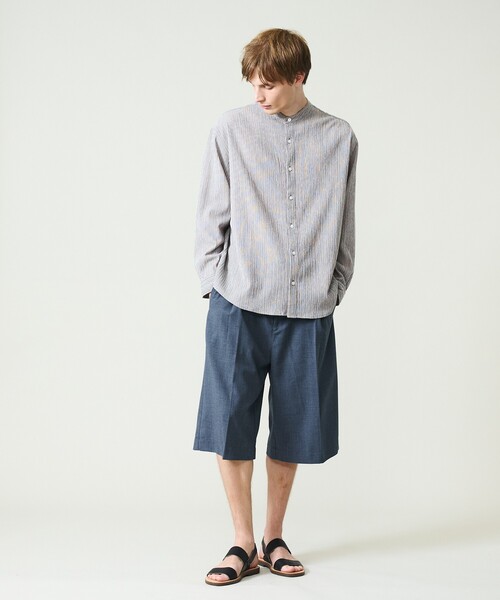 ABAHOUSE(アバハウス)の「TRシャンブレー バギーショーツ / ワイドショートパンツ(その他パンツ・メンズ・インディゴブルー/グレイッシュベージュ/ブラウン・46/48)」の8枚目の写真