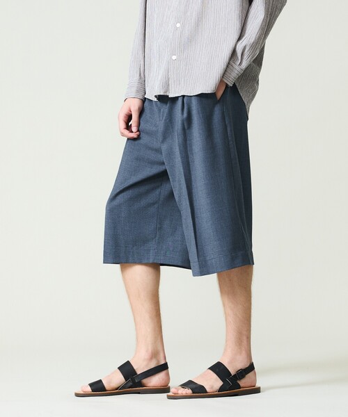 ABAHOUSE(アバハウス)の「TRシャンブレー バギーショーツ / ワイドショートパンツ(その他パンツ・メンズ・インディゴブルー/グレイッシュベージュ/ブラウン・46/48)」の19枚目の写真